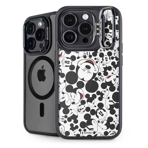 Disney Mickey Mouse Face Pattern iPhone 15 Pro Kickstand Case